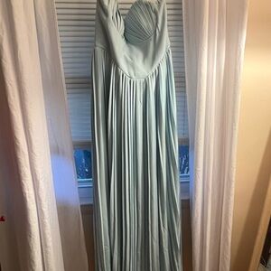House of CB Strapless Light Blue Dress